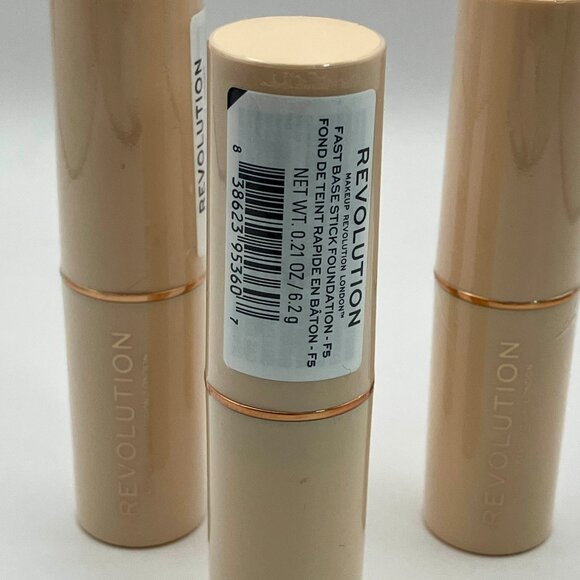Revolution Fast Base Stick Foundation F5 Creamy Blendable Makeup Stick 6.2g 3set - Picture 3 of 4